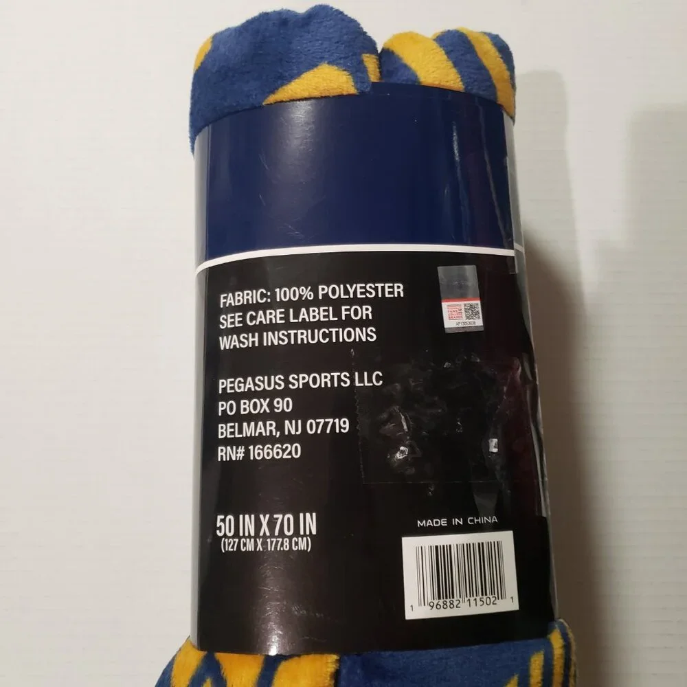 West Virginia Mountaineers WVU Plush Throw with Binding Edge Size 50
